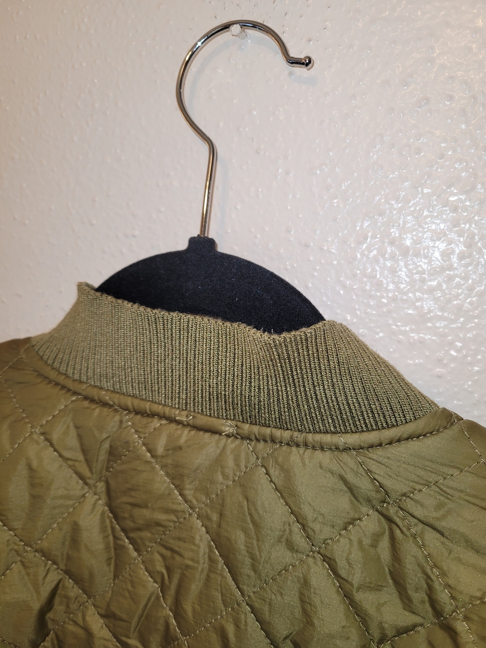 Free People Easy Quilted Dolman Bomber Jacket Olive Green - Picture 10 of 10